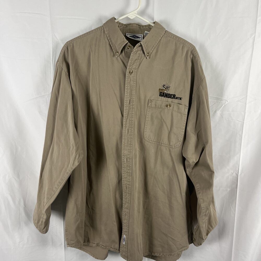LAL Shirt Size XL Brown Long Sleeve Button Up Gander Mtn.